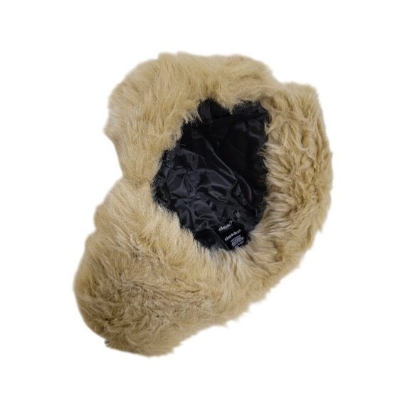 Faux Fur Aviator Trapper Hat With Ears Flaps For Women/Men Beige & Tan Warm Wint - Picture 12 of 14